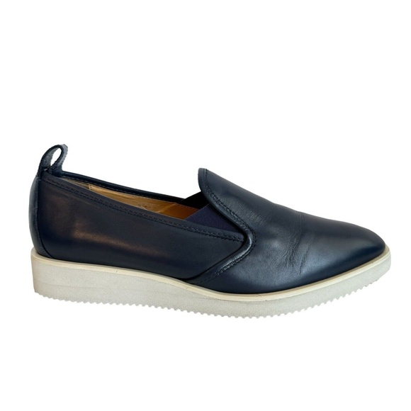 Everlane The Leather Street Shoes Navy Blue Slip On Pointed Toe Women's Flats - Picture 4 of 12